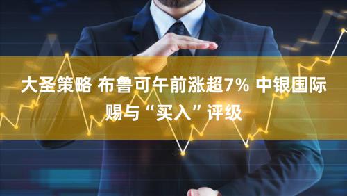 大圣策略 布鲁可午前涨超7% 中银国际赐与“买入”评级