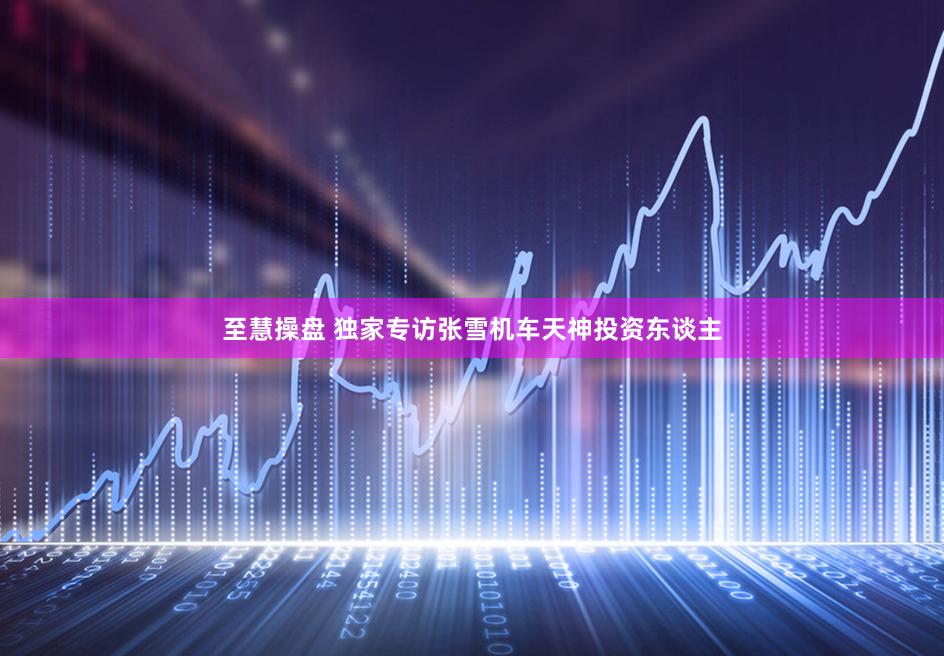 至慧操盘 独家专访张雪机车天神投资东谈主